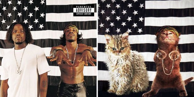 Так бы выглядели известные музыкальные альбомы с кошками вместо артистов. Фото