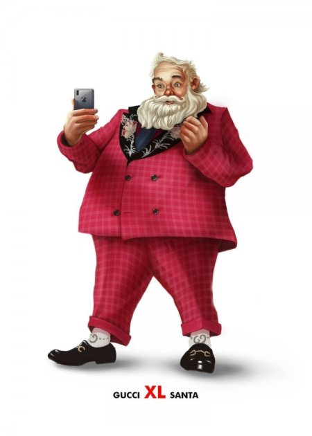 Художник из Нью-Йорка одел Санта Клауса в модные одежды. Фото