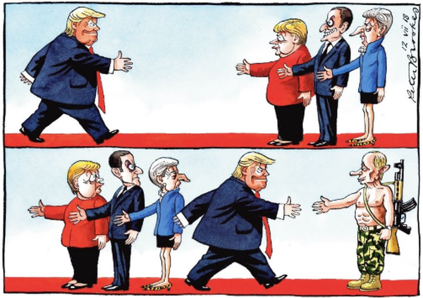 Встречу Путина и Трампа ярко изобразили карикатурами