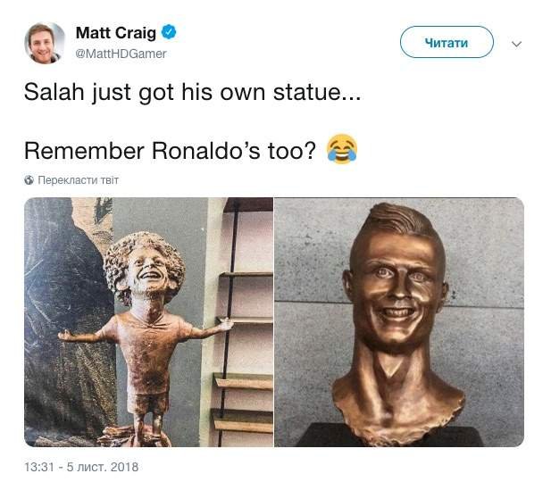 У Єгипті відомому футболісту присвятили безглузду скульптуру
